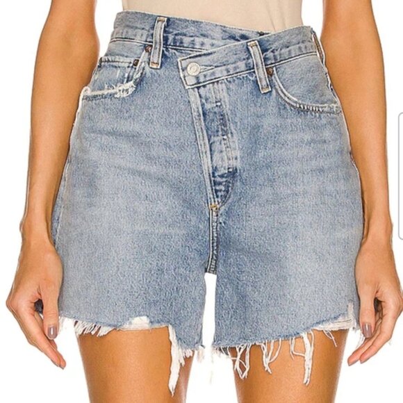 EUC cross over jean shorts